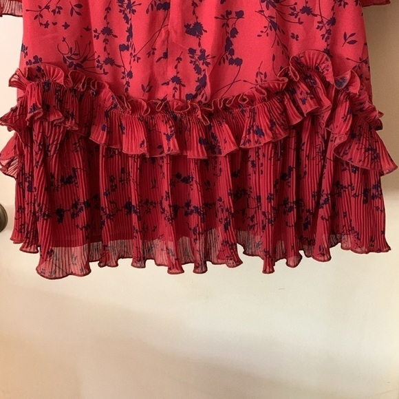 Saints and secrets red and black bell sleeve dress size XS - Picture 9 of 13